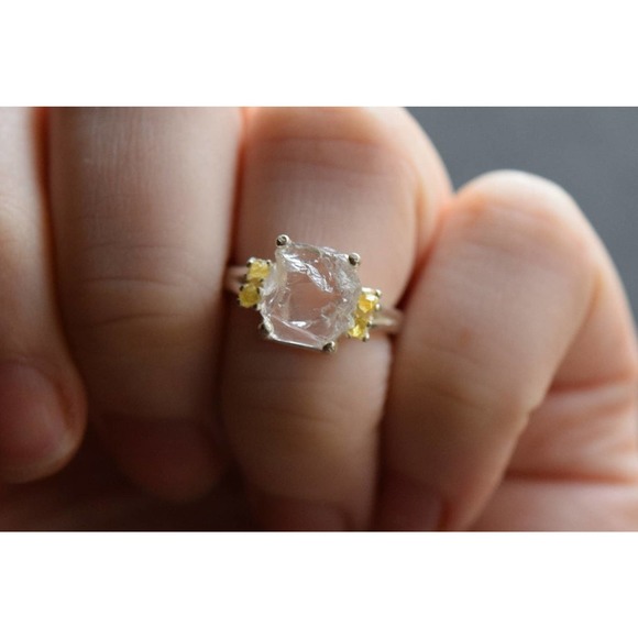 alternative raw diamond engagement ring raw crystal size 4 5 6 7 8 8 9 1… - Picture 4 of 5